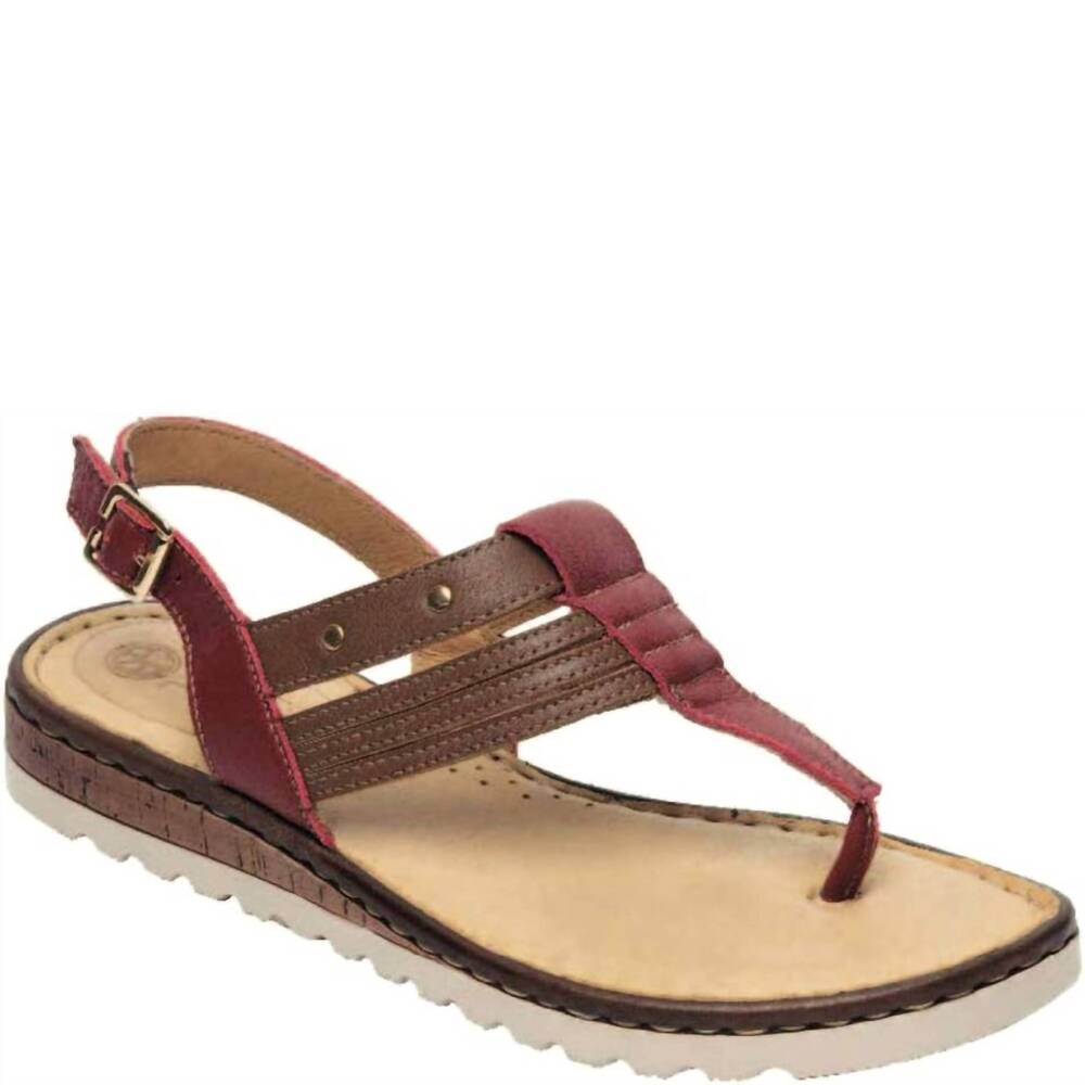 NEW LOBO SOLO women's 1863 sandal in brown/red